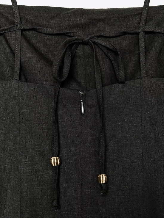 Zara Dresses & Skirts - Dark Khaki - Linen Midi Dress